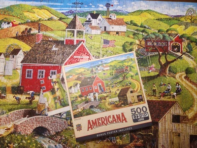 Masterpieces Americana 500 Piece Puzzle School Days Complete - Image 1 of 4