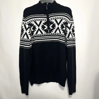 Suéter Urban Pipeline Hombre Talla XXL 1/4 Cremallera Negro Blanco Foto 1 de 4