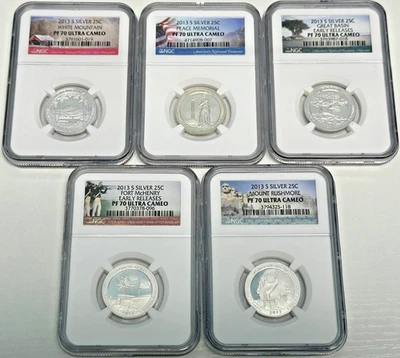 2013-S Silver National Park Quarter Set - NGC PF70 Ultra Cameo - ✪COINGIANTS✪ - Image 1 of 2