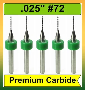 Broca de carburo sólido #72 0,025" 5 piezas carburo premium vástago 1/8 R/S - Imagen 1 de 4