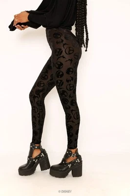BlackMilk Burned Velvet Jack Skellington HW Leggings Disney Size X-Small XS NEW - Image 1 of 4