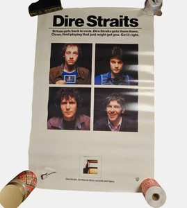 Dire Straits 23x35 Vintage 1978 Originale Promo Poster Album Debutto Warner Bros - Foto 1 di 7