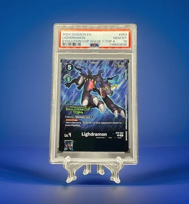 Digimon Card Game Lightdramon Evolution Cup Prize Top Four PSA 10 Gem Mint - Image 1 of 2