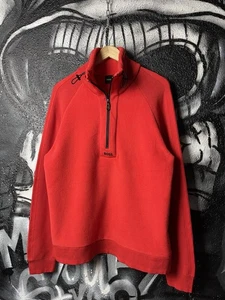 Hugo Boss Zartic Sweater Red Regular Fit 1/4 Zip Sweat Men’s Size M - Picture 1 of 15