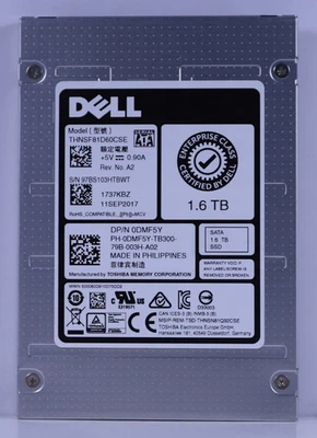 Dell DMF5Y 1.6TB 2.5" SATA SSD – Enterprise Solid State Drive – High Performance - Image 1 of 4