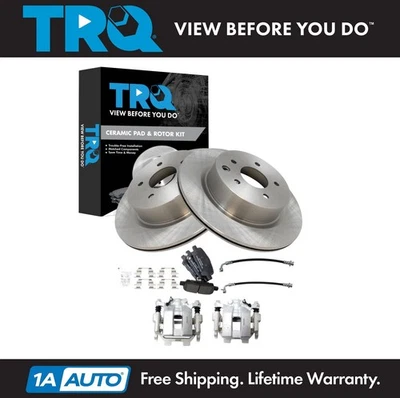 TRQ Rear Brake Pad & Rotor Kit Ceramic For 2011-2012 INFINITI G25 G37 2015 Q40 - Image 1 of 4