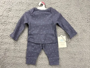 Cloud Island Baby Boys 2pc Wide Ribbed Top & Bottom Set - Navy Blue size Newborn - Picture 1 of 4