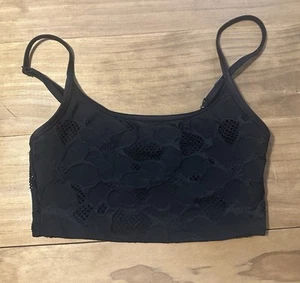 Bralette XS para mujer en negro con diseño de encaje floral de Aerie - Imagen 1 de 3