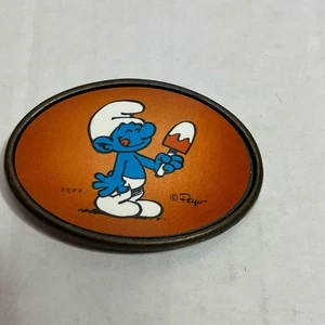 Vintage Smurf Belt Buckle Made In Usa 70s/80s - Picture 1 of 6