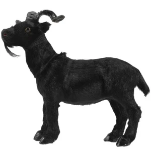 Modelo Cabra Peluche Negro Cabra Animal Jardín Simulación Cabra Animal Adorno - Imagen 1 de 12