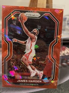 2020-21 Panini Prizm James Harden Red Cracked Ice #112 - Picture 1 of 2
