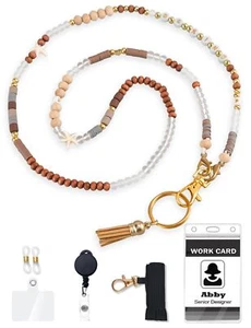 Teacher Lanyards for Id Badges Holder Cute Beaded Lanyard for Keys & Women wi... - Picture 1 of 9