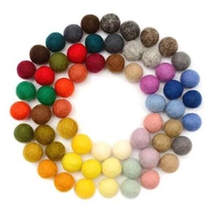  Felt Pom Poms, Wool Felt Balls (60 Pieces) 2 cm – 0.8 Inch, Handmade 60pcs - Picture 1 of 7