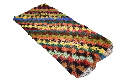Alfombra Turca Colorida Tulu 35"" x 82"" De Colección Arco Iris Tulu Kilim Pile Alfombra Foto 1 de 4