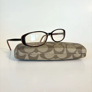 Gafas ovaladas Coach marrón rojo Lucite lectores Brooke 503 caoba CC 135 con estuche - Imagen 1 de 12