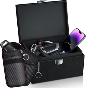 RFID Faraday Box with Large Capacity, Key Fob Protector Box Signal Blocking Box, - Picture 1 of 7