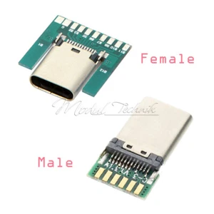 USB 3.1 Typ C USB-C 24Pin Buchsenstecker SMT Typ + PC-Platine - Picture 1 of 21