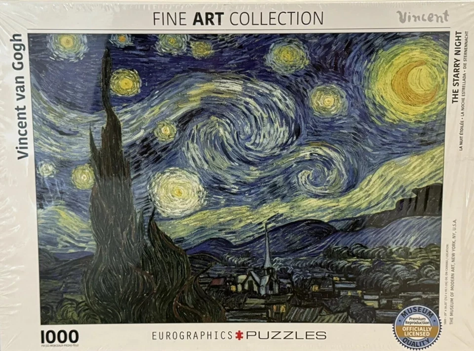 Eurographics Jigsaw Puzzle Starry Night Vincent Van Gogh Artwork 1000 Piece