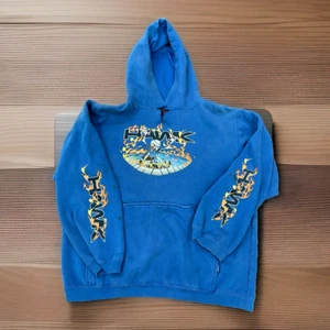 Vtg Tony Hawk skateboard Pullover Hoodie Blue /Flames Youth Medium (pre-owned) - Picture 1 of 6