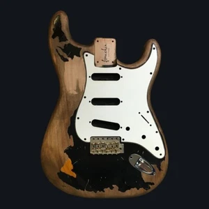 FRANCHIN guitar body John Mayer BLACK1 REPLICA Relic Aged S-type *MADE TO ORDER - Imagen 1 de 19