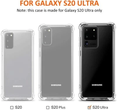 Funda delgada transparente cristalina para Samsung Galaxy S20 Ultra parachoques de esquina reforzados Foto 1 de 4