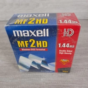 Maxell MF2HD 1.44MB Micro Floppy Disks Pack of 10 - Brand New Sealed Discs - Afbeelding 1 van 6
