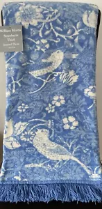 William Morris Supersoft Strawberry Thief Design Fringed Throw Blu 130cm x 170cm - Picture 1 of 3