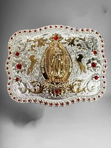 Guadalupe Virgin Western Cowboy Gürtelschnalle Hebilla Vaquera Virgen De Guadalupe - Bild 1 von 2