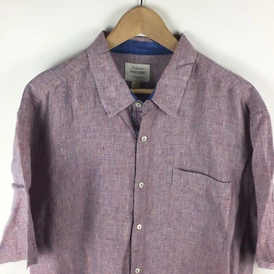 Camisa True Grit xadrez vermelha manga curta linho com botões XXL - Imagem 1 de 4