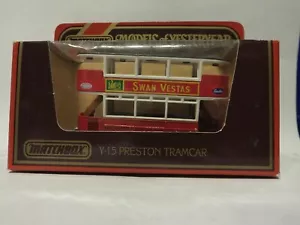 MATCHBOX MODELS OF YESTERYEAR - Y-15 PRESTON TRAMCAR - SWAN VESTAS - Picture 1 of 1