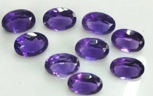 Purple Amethyst Designer Gemstone Necklace Making Oval Faceted Natural 16X22MM - Picture 1 of 6