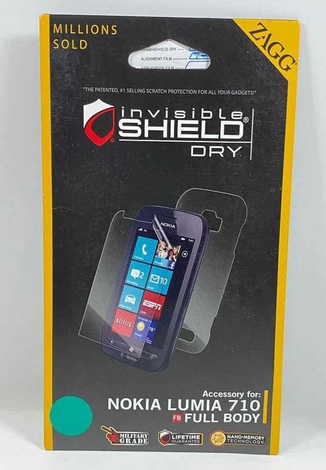 ZAGG InvisibleShield сухой протектор экрана для NOKIA LUMIA 710 полный корпус - cLEAR - Изображение 1 из 3