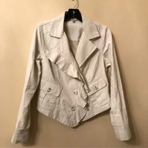 CAbi Off White Ruffle Up Jacket - Picture 1 of 7