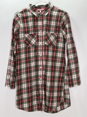 Camisa Victoria’s Secret a Cuadros Manga Larga a Cuadros Multicolor Para Mujer S/P Verde Rojo Foto 1 de 4