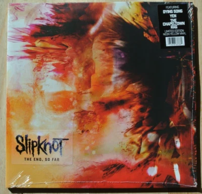 SLIPKNOT The End So Far 2-LP Set Ltd Neon Yellow Vinyl Misprint Gatefold Sealed - Image 1 of 3