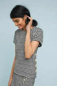 Top de dientes de sabueso Anthropologie Maeve talla 4 - Imagen 1 de 5