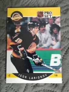 1990-91 Pro Set - Vancouver Canucks Hockey Card #297 Igor Larionov RC - Picture 1 of 2
