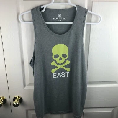 New NWT Women's SoulCycle Hamptons East Tank Top Skull Gray Large L - Image 1 of 4