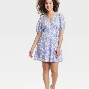 Women's Balloon Short Sleeve Mini Wrap Dress A New Day Size 3X - Picture 1 of 7