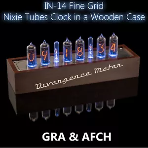IN-14 Fine Grid Nixie Tubes Clock in Wooden Case 12/24H SlotMachine GRA & AFCH - Picture 1 of 10