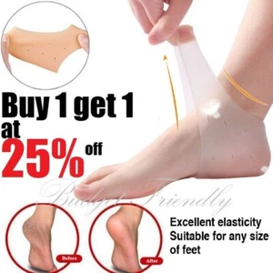 2x CALZINI PROTETTIVI PER LA CURA DELLA PELLE DEI PIEDI SCREPOLATI MANICHE GEL SILICONE - Foto 1 di 3