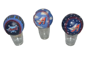 Set 3x Anaheim Angels Vintage Logo Fotoball Souvenir Pallone da Baseball Blu USA - Foto 1 di 12