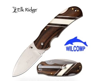 Elk Ridge Hunting Drop Point Fine Edge Manual Folding Pocket Knife ER-949BR - Picture 1 of 4