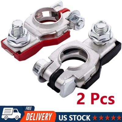 Conectores de abrazadera de terminal de batería de automóvil de EE. UU. Desconexión de liberación negativa positiva × 2 Foto 1 de 4