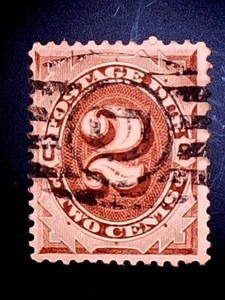 US J 16 2 Cent 1884-9 Porto fällig rotbraun unwmk LC sehr schön gebraucht ScCV 6 $ - Bild 1 von 1