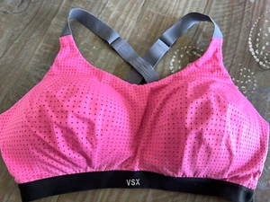 Victoria's Secret VSX Sport Bra 36DD Mesh Lined Padded Pink - Picture 1 of 3