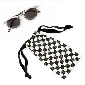 Brandneu in Verpackung MACKENZIE CHILDS DIANE DURCHSICHTIGE SONNENBRILLE MIT HÖFISCHEM KARO-ETUI -- NEU! - Bild 1 von 2