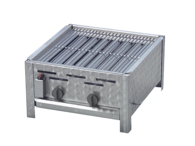 Gasgrill Edelstahl 48 x 53 x 27 Gasgrill 2 flammig mit Rost wahlweise - Bild 1 von 4