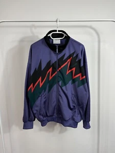 Vintage Adidas Originals Track Jacket D4 80s 90s Retro Zip Up Purple Zigzag - Picture 1 of 13
