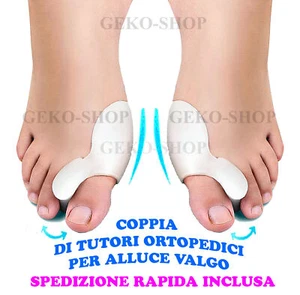 TUTORE ALLUCE VALGO Correttore separatore Gel Silicone Coppia Dita Protezione - Imagen 1 de 3